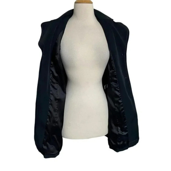 Black Button-Down Trench Coat with Contrast Stitching Women's - Picture 5 of 7